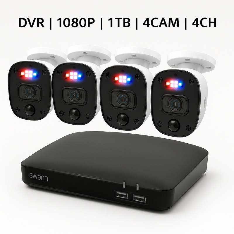 (コストコ) Swann（スワン）DVRセキュリティシステム フルHDカメラ4台セット SWDVK-446804MQB-JP