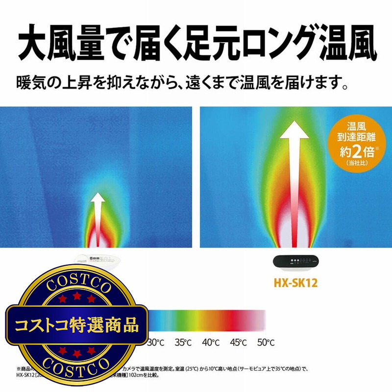 (コストコ) シャープ プラズマクラスター加湿セラミックファンヒーター HX-SK12 - 画像 (3)