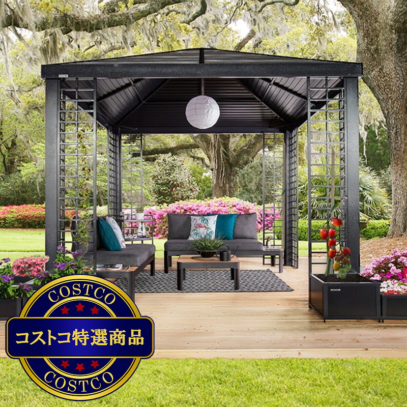 (コストコ) ソジャグ Savannah 10 x 10フィート(約3x3m)プランター付き ガゼボ - 画像 (2)