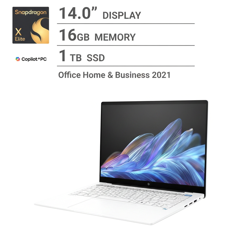 (コストコ) HP ノートPC/OmniBook X 14-fe/14型/Copilot+ PC/Snapdragon X Elite/メモリ 16GB/SSD 1TB/英語版キーボード/セラミックホワイト/A7D