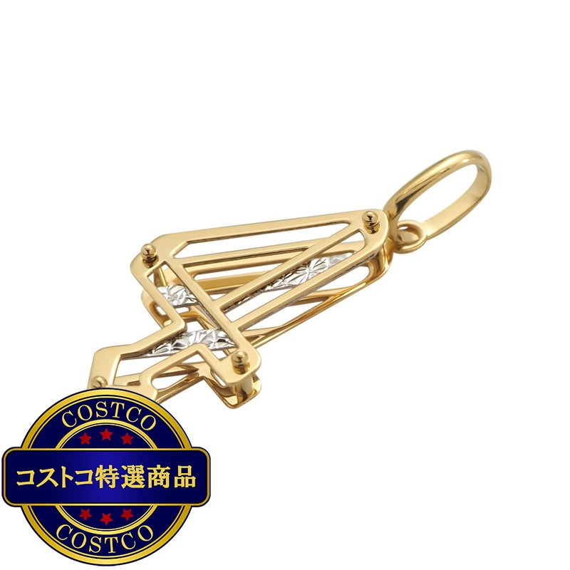 (コストコ) 18Kイエローゴールド/ホワイトゴールド 3Dペンダントトップ No.4 - 画像 (3)