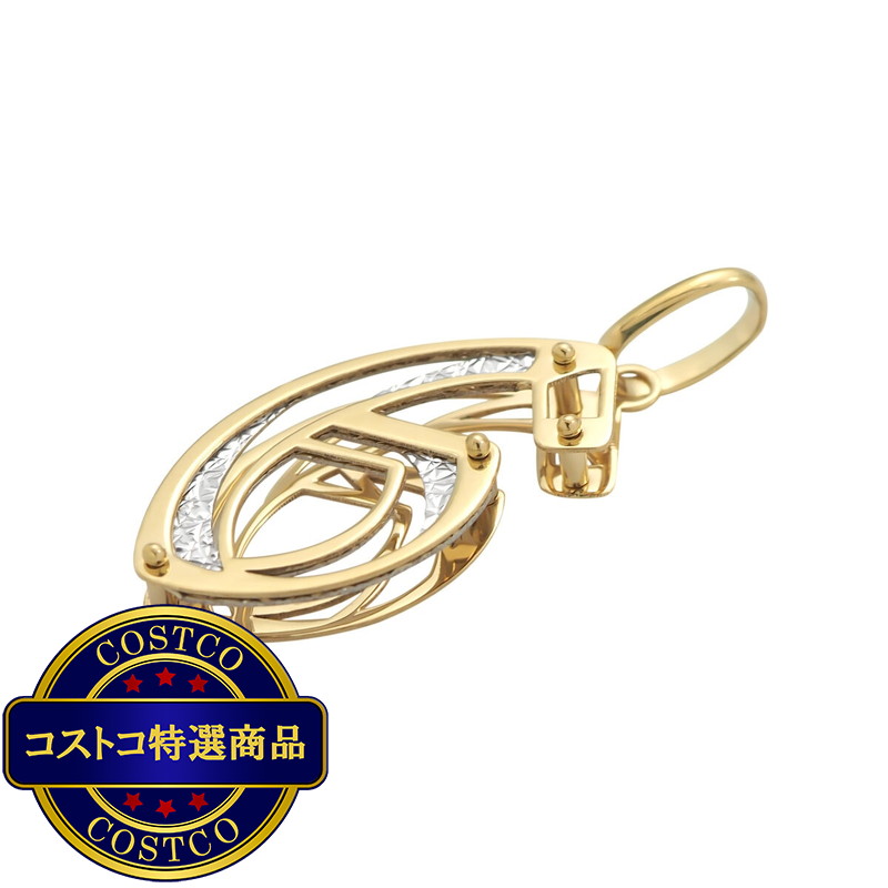 (コストコ) 18Kイエローゴールド/ホワイトゴールド 3Dペンダントトップ No.6 - 画像 (3)