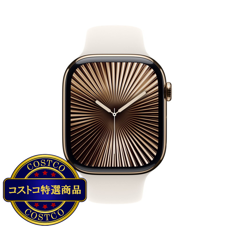 (コストコ) Apple Watch Series 10(GPS + Cellularモデル)- 46mmゴールドチタニウムケース + スポーツバンド - 画像 (2)