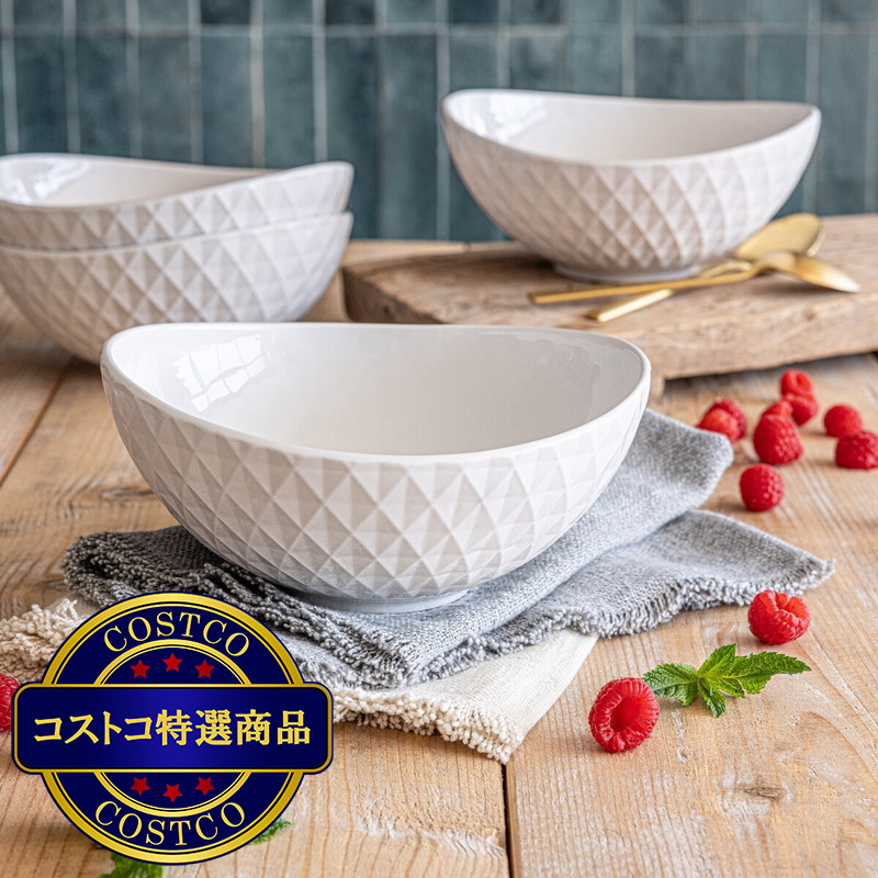 (コストコ) オーバー アンド バック ビストロ ダイヤモンド ボウル 4個 - 画像 (2)