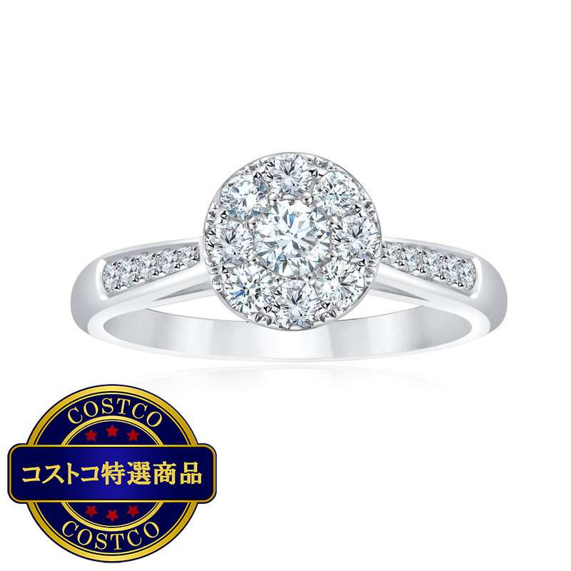 (コストコ) 18K ホワイトゴールド 0.56カラット ラウンドカット ダイヤモンド リング