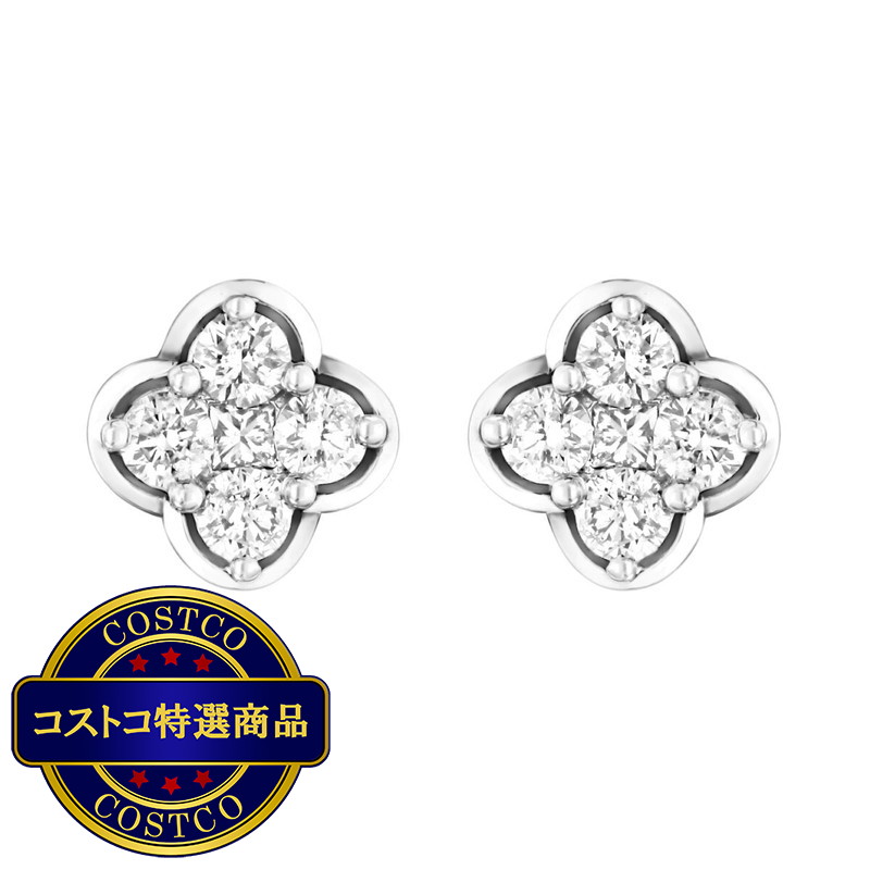 (コストコ) 18Kホワイトゴールド 0.48カラット ラウンドカット ダイヤモンドピアス