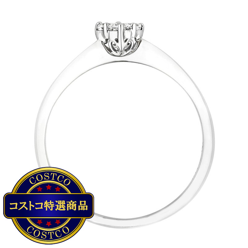 (コストコ) 18K ホワイトゴールド 0.14カラット プリンセスカット ダイヤモンドリング - 画像 (2)