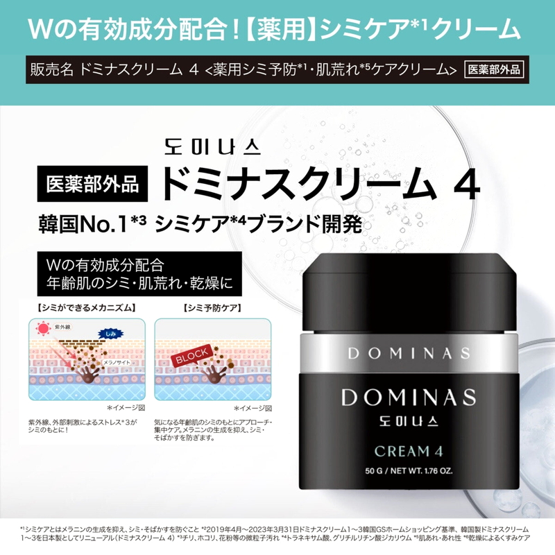 (コストコ) 【薬用】ドミナスクリーム4 (医薬部外品/シミ予防クリーム 50g + 15g x 2) - 画像 (2)