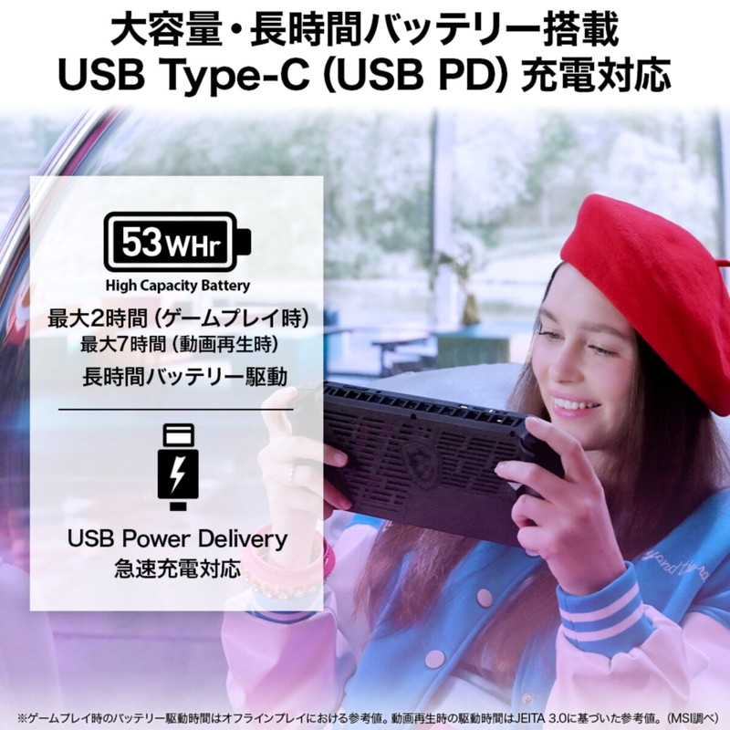 (コストコ) MSI ポータブルゲーミングPC/ CLAW-A1M-002JP / 7型/Core Ultra 7-155H/Arc グラフィックス/メモリ 16GB/SSD 1TB/Windows 11 Home - 画像 (4)