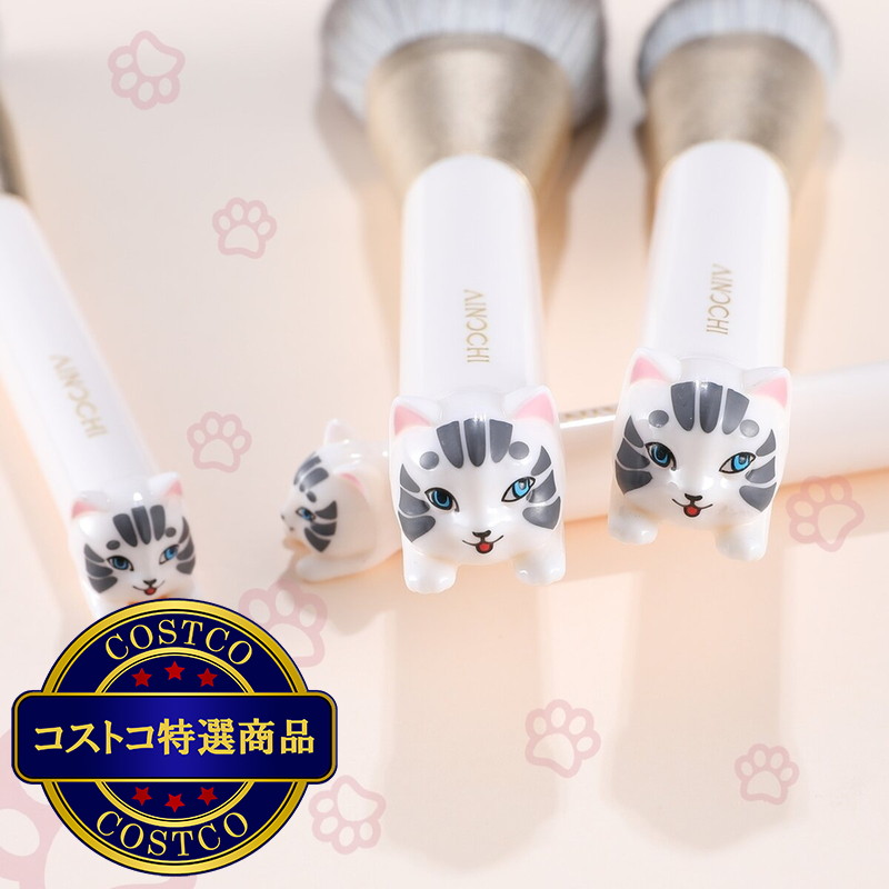 (コストコ) AINOCHI ホワイトキャットシリーズ メイクブラシ10本セット - 画像 (2)