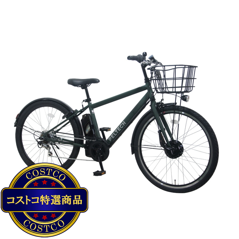 (コストコ) PELTECH 27.5インチ 電動アシストクロスバイク TDA-207ZP-12Ah バッテリー カーキ - 画像 (2)
