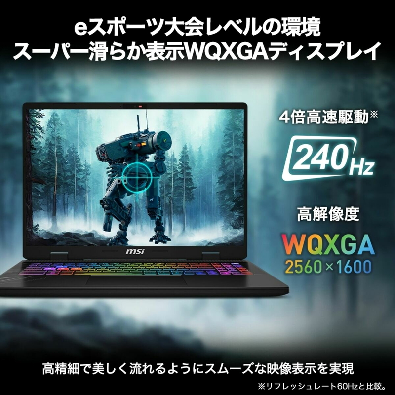 (コストコ) MSI ゲーミングノートPC/Crosshair/16.0型/intel Core i7/メモリ32GB/SSD 1TB/ブラック/Crosshair-16-HX-D14VFKG-5879JP - 画像 (4)