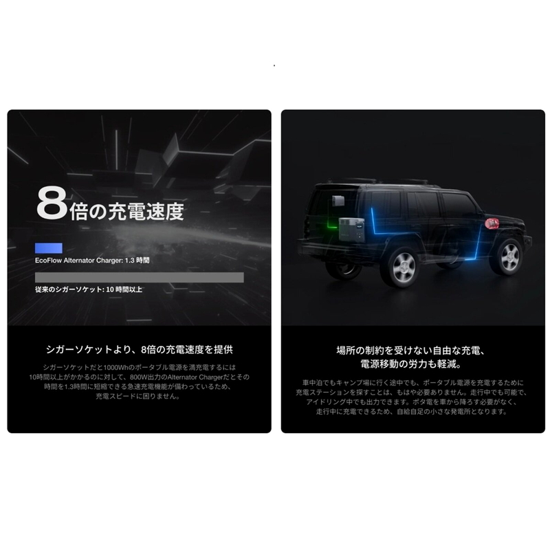 (コストコ) EcoFlow(エコフロー) オルタネーター チャージャー 800W - 画像 (2)