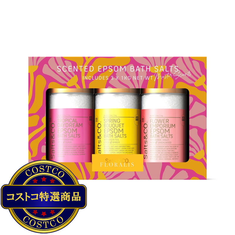 (コストコ) Salts & Co. エプソムバスソルト 3種類の香り 1kg x 3
