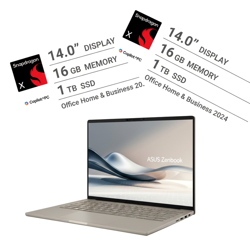 (コストコ) ASUS ノートPC/ZENBOOK SORA/14.0 インチ/Snapdragon X X1 26 100/メモリ 16GB/SSD 1TB//UX3407QA-PU161COBE