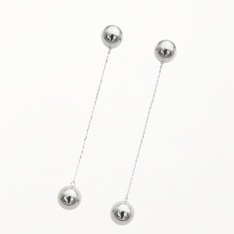 (コストコ) プラチナ 5.5mm ボール チェーン付き 2Way ピアス