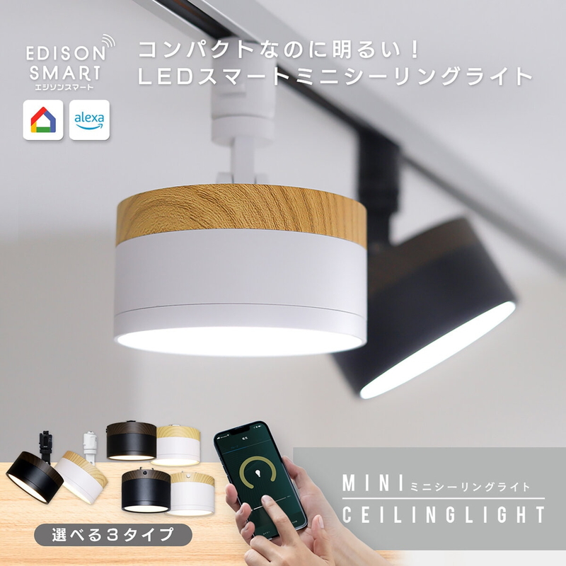 Edison Smart(エジソンスマート)ウッド調 ミニシーリングライト - 画像 (2)