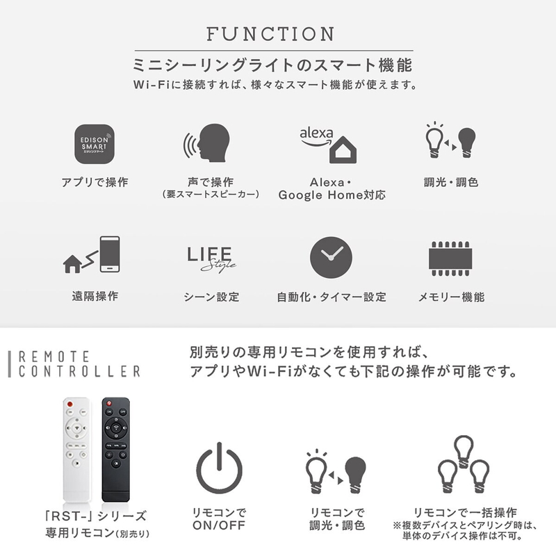 Edison Smart(エジソンスマート)ウッド調 ミニシーリングライト - 画像 (4)