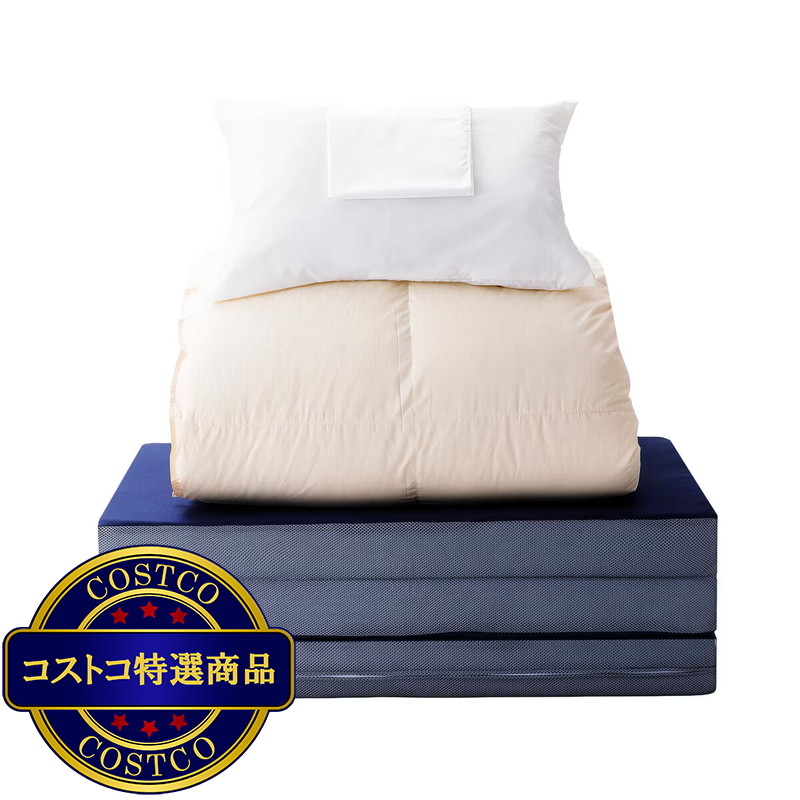 (コストコ) 布団 4点セット (掛布団 1kg、マットレス10cm、枕、枕カバー)