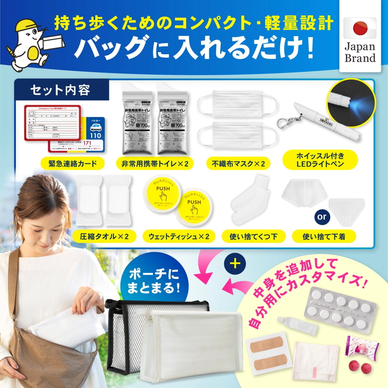 (コストコ) パイクスピーク ソナエル 持ち歩き用簡易防災セット ホワイト (男性用) - 画像 (2)