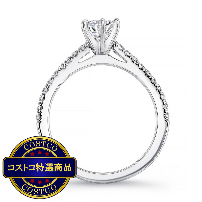 (コストコ) 18Kホワイトゴールド 0.66カラット ラウンドカットダイヤモンドリング