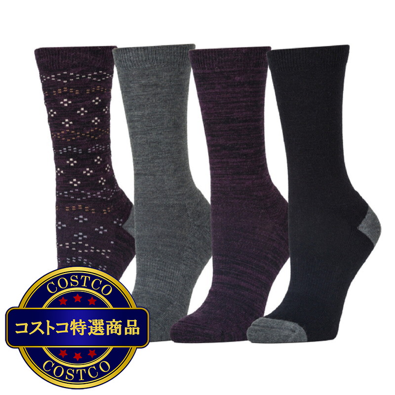 (コストコ) カークランドシグネチャー レディース メリノウールソックス 4足組