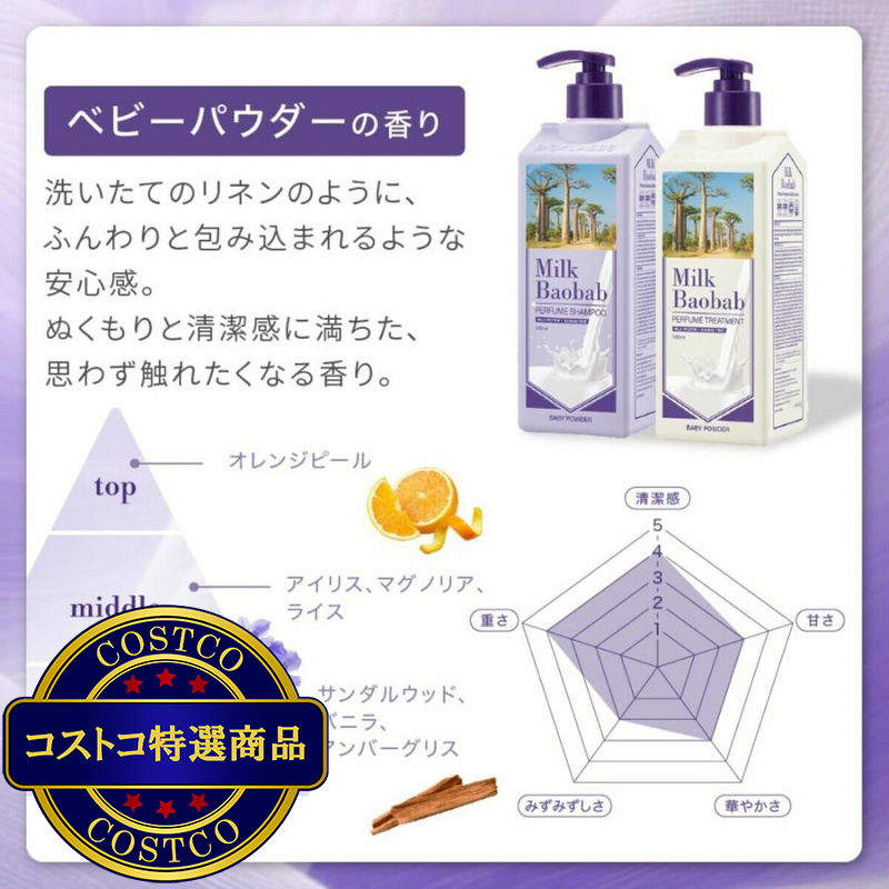 (コストコ) ミルクバオバブ パフュームトリートメント 500mL x 2 - 画像 (4)