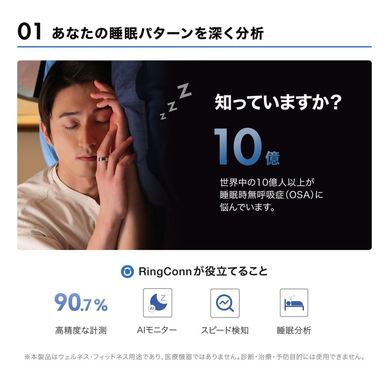RING CONN 第二世代 AI スマートリング マットブラック - 画像 (4)