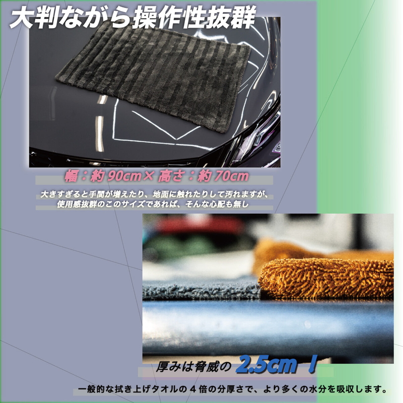 (コストコ) COAZ SELECTION ソフトミックスドライタオル 超吸水&大判 グレー 90cm x 70cm - 画像 (4)