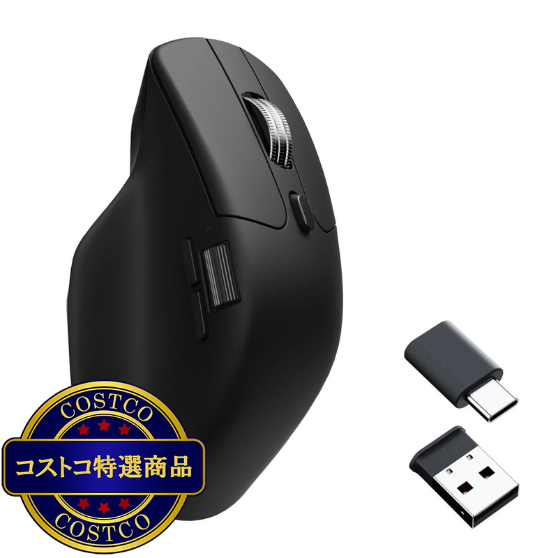 (コストコ) Keychron M6 ワイヤレスマウス ブラック PixArt 3311(1Kポーリングレート) オール静音マイクロスイッチ - 画像 (2)