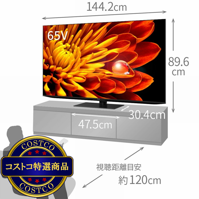 (コストコ) シャープ アクオス XLED 65インチ 4K 液晶テレビ 4T-C65EP1 - 画像 (2)