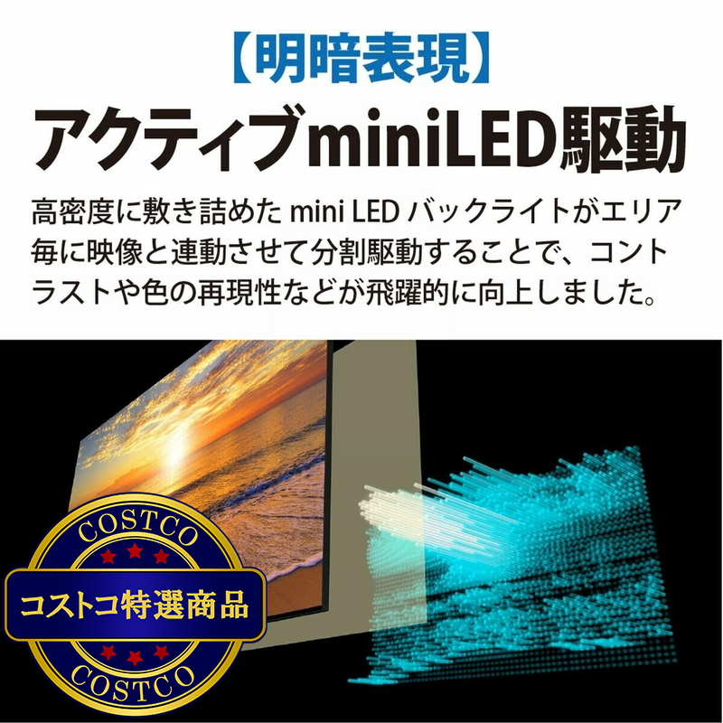 (コストコ) シャープ アクオス XLED 65インチ 4K 液晶テレビ 4T-C65EP1 - 画像 (3)