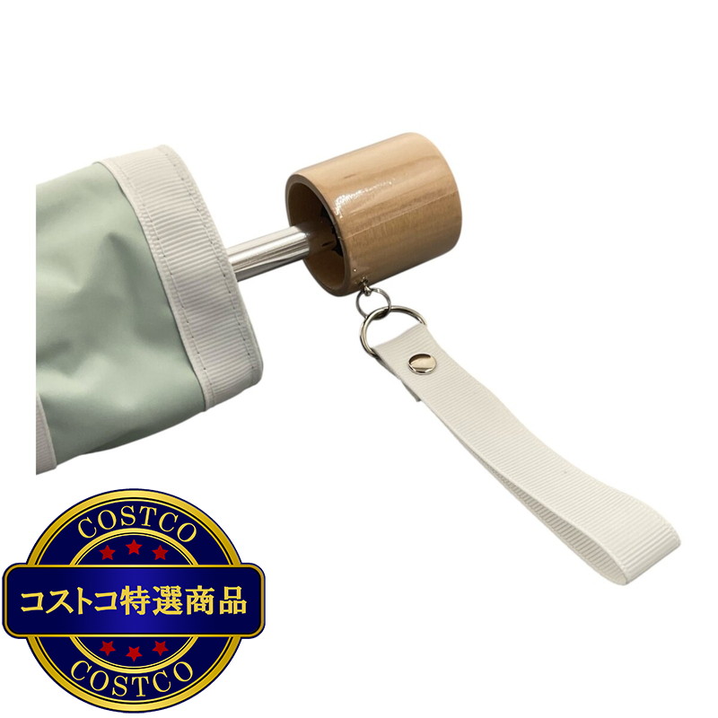 サマーシールド晴雨兼用折畳み傘 リボンアクセント ミント27607-43 - 画像 (2)