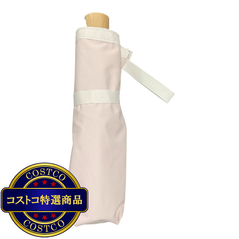 サマーシールド晴雨兼用折畳み傘 リボンアクセント ピンク27607-73 - 画像 (3)