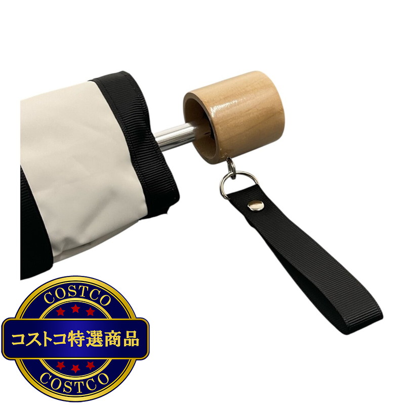 サマーシールド晴雨兼用折畳み傘 リボンアクセント オフホワイト27607-90 - 画像 (2)