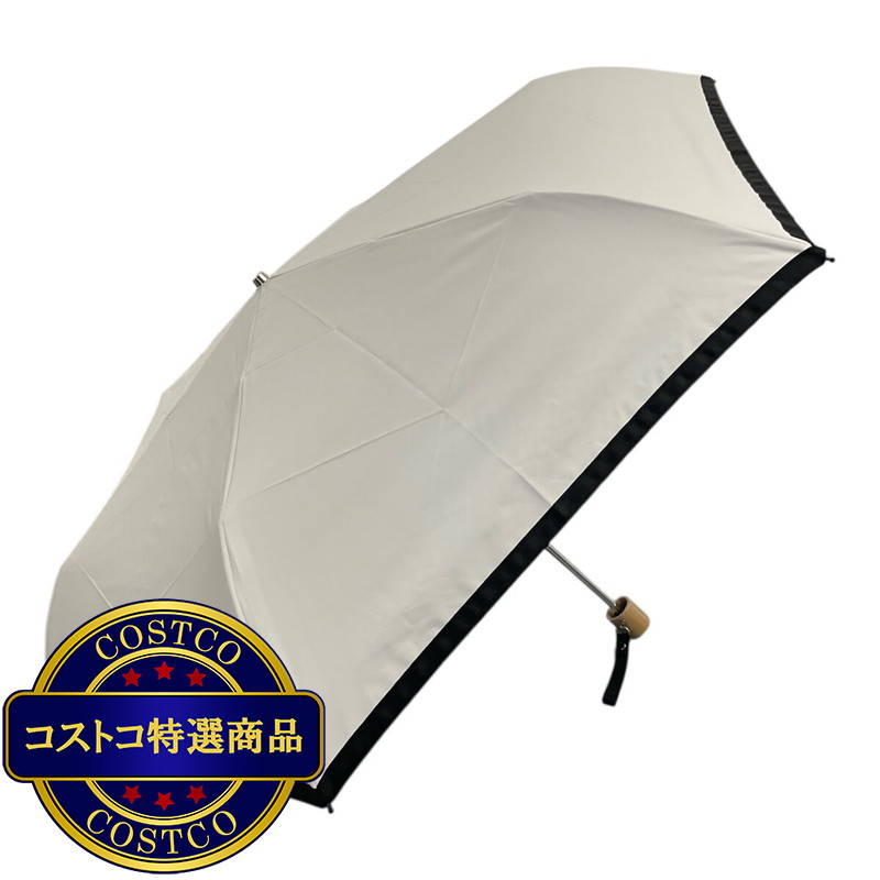 サマーシールド晴雨兼用折畳み傘 リボンアクセント オフホワイト27607-90