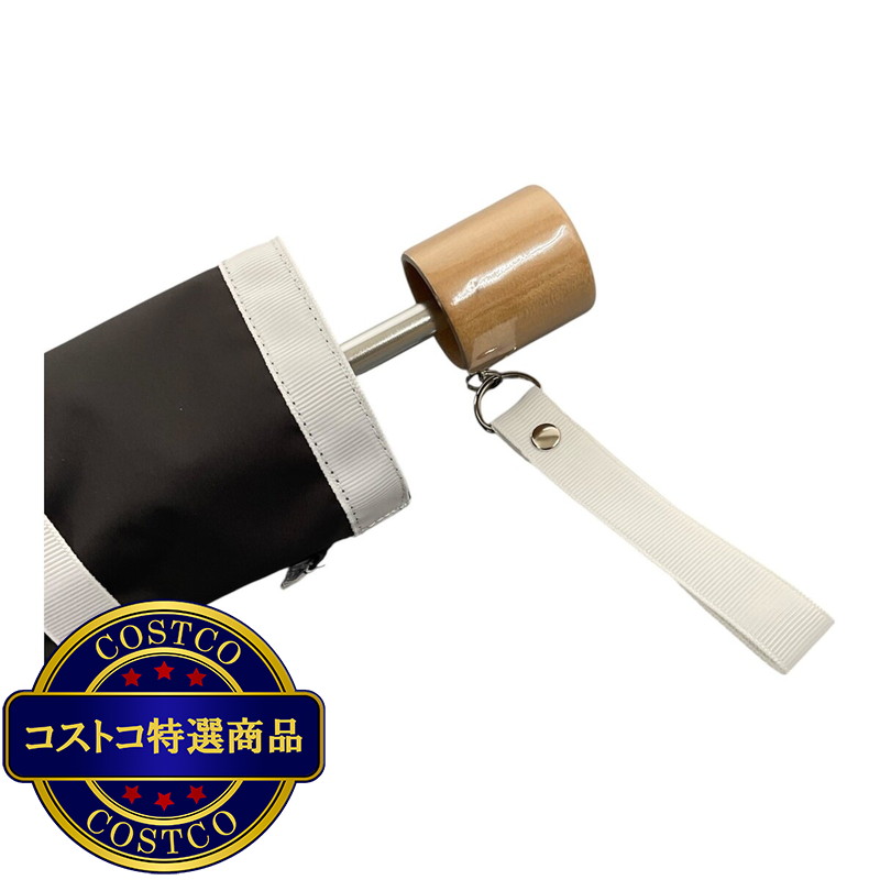 サマーシールド晴雨兼用折畳み傘 リボンアクセント ブラック27607-96 - 画像 (2)