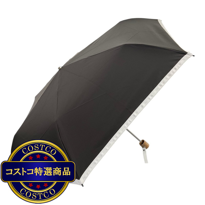 サマーシールド晴雨兼用折畳み傘 リボンアクセント ブラック27607-96