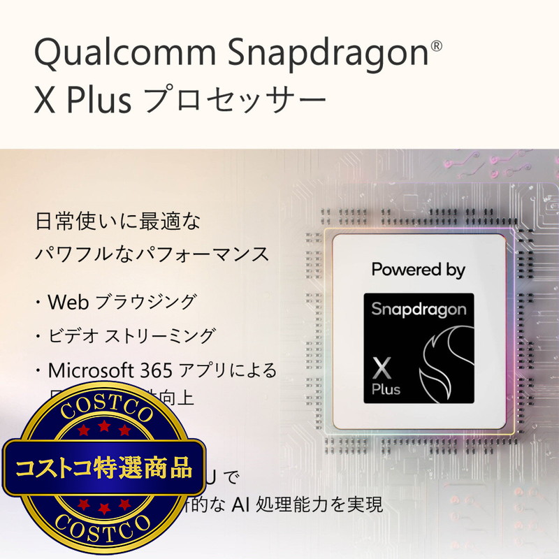 (コストコ) Microsoft laptop/Surface Pro 12インチ/Snapdragon X Plus/メモリ 16GB/SSD 256GB/キーボード・ペン セット/EP2-27651/SET - 画像 (3)