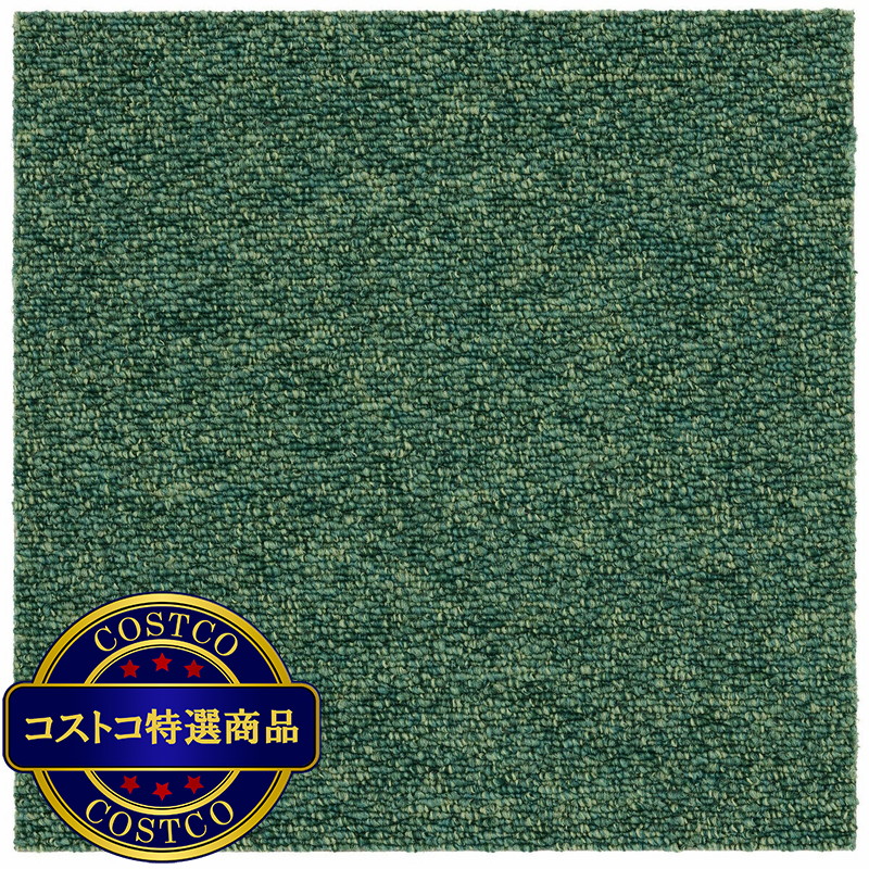(コストコ)タイルカーペット フローループ 40 x 40cm 10枚入り グリーン