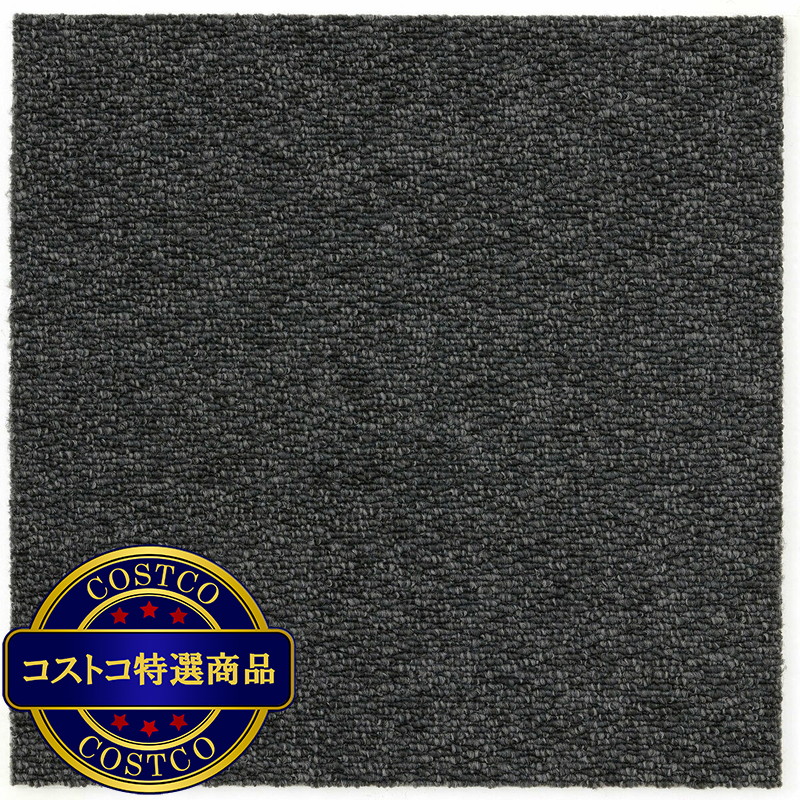 (コストコ)タイルカーペット フローループ 40 x 40cm 10枚入り ブラック