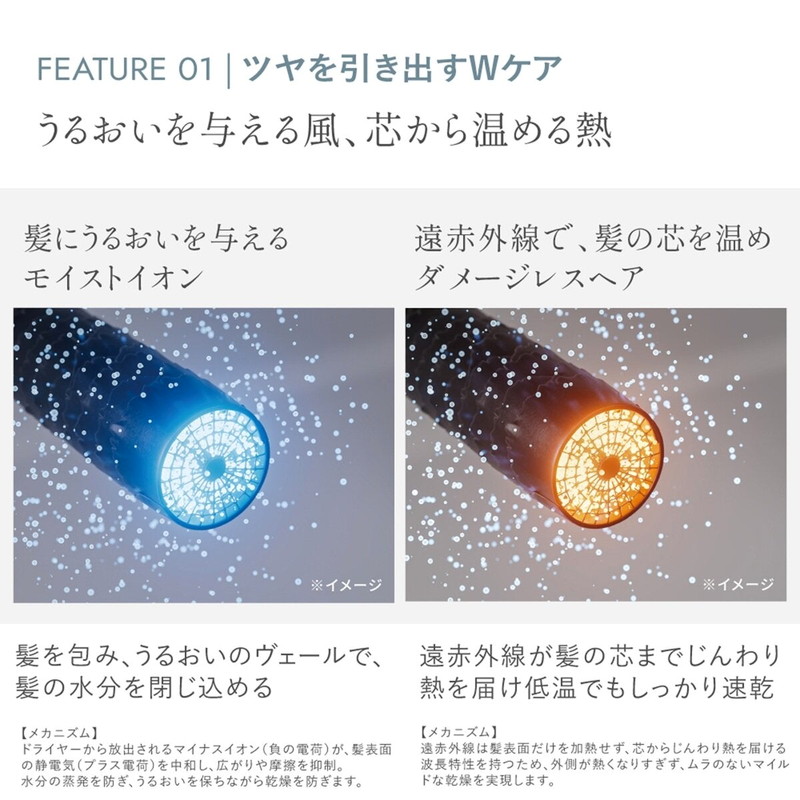 (コストコ)FESTINO フェスティノ ツヤモイストドライヤーRe FDR-1-BR シャイニーブラウン - 画像 (3)