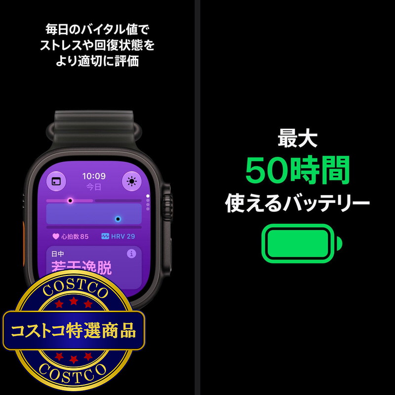 (コストコ) Apple Watch Ultra 4 GPS+Cellular 49mmナチュラルチタニウムケースとサンドトレイルループ - S/M - 画像 (3)